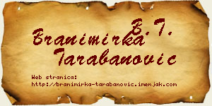 Branimirka Tarabanović vizit kartica
